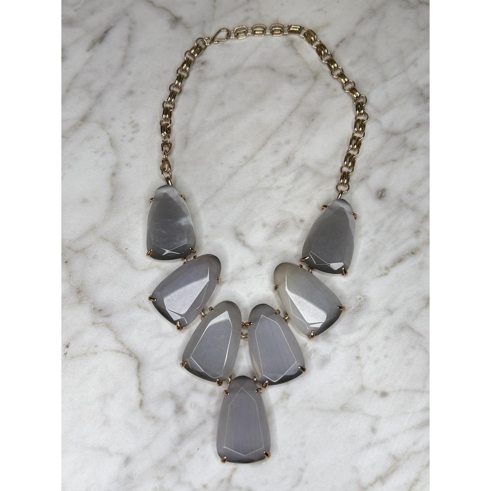 Kendra Scott Women Harlow Statement Necklace Grey‎ Gold Quiet Luxury Gala OS